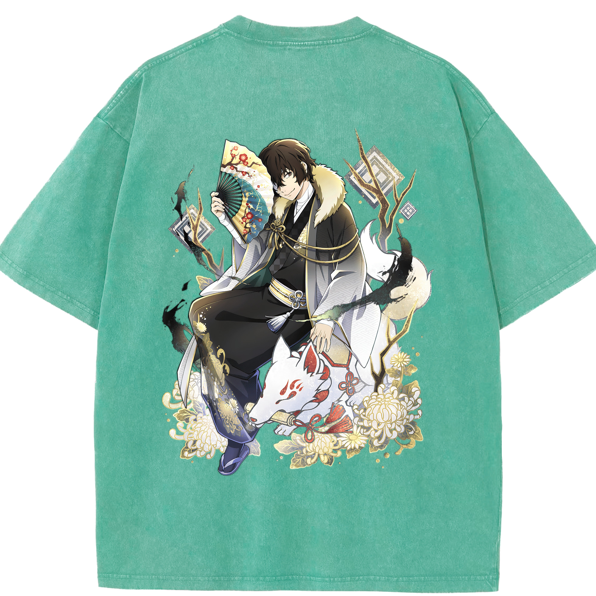 （画像用） 文豪ストレイドッグス Bungo Stray Dogs 綿100% ヴィンテージ風 半袖Tシャツ（背面プリント）